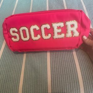 Soccer Print Travel Cosmetic Bag / Makeup Bag